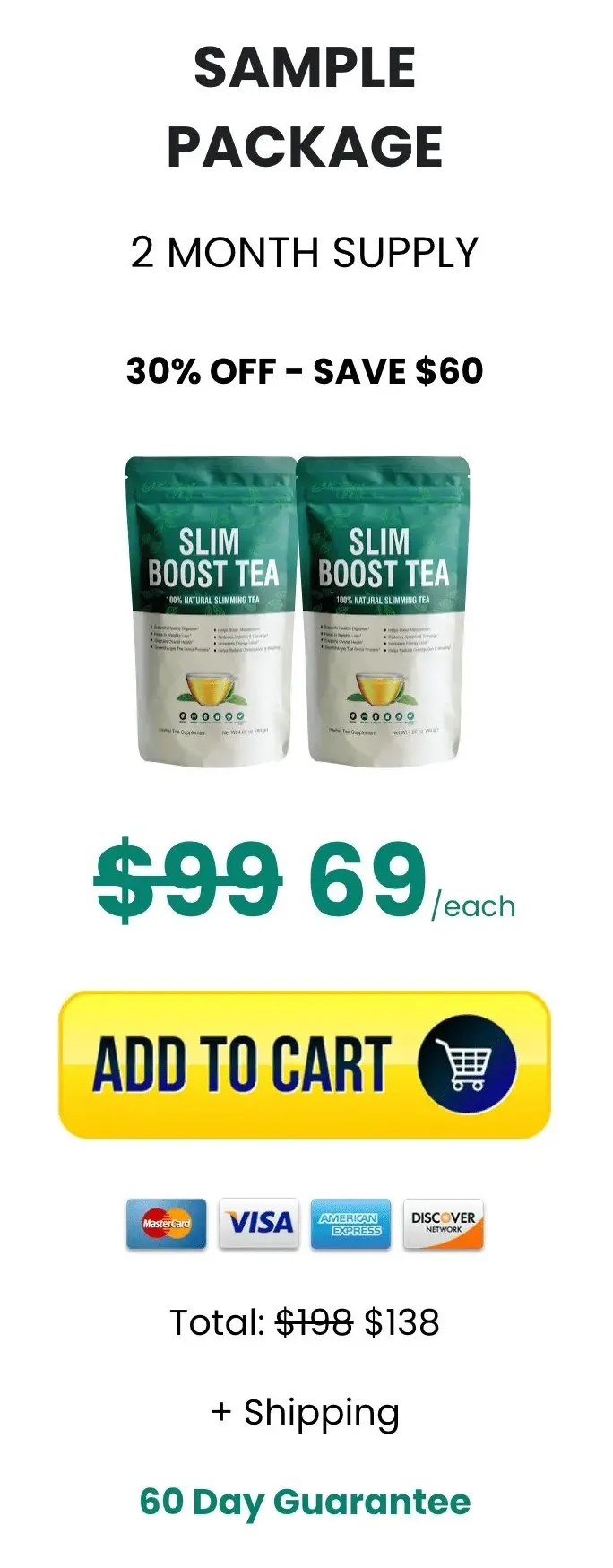 Slim Boost Tea Bottle sample package